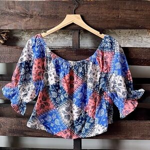 🟠WRANGLER RETRO Cropped 3/4 Sleeve Top Small